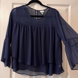 A New Day 3/4 Length Sleeve Ruffle Blouse